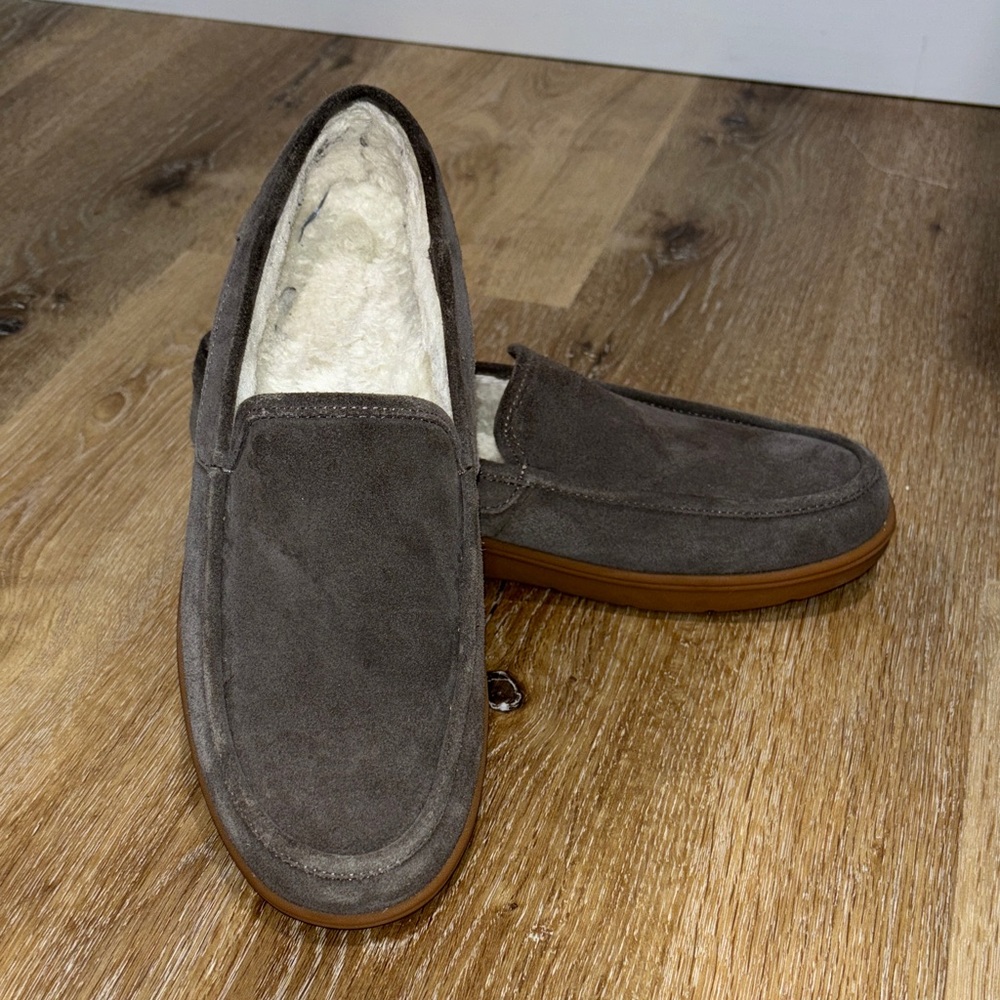 Men's Suede Slip-On Loafers with Plush Lining - Brown